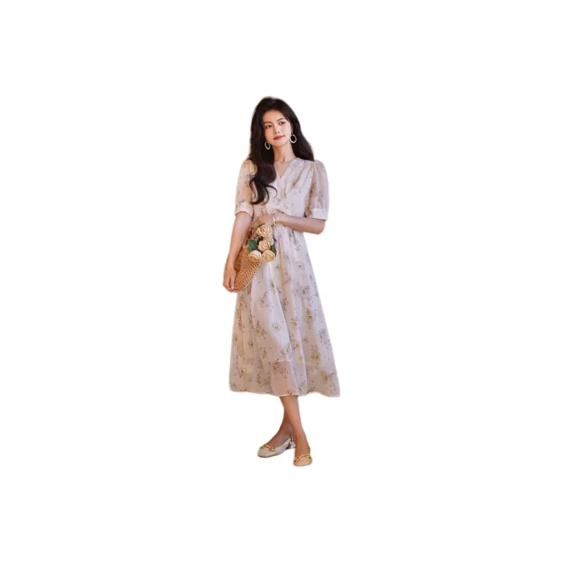 ETSE Short Sleeved Dresses Women's Multicolor-0