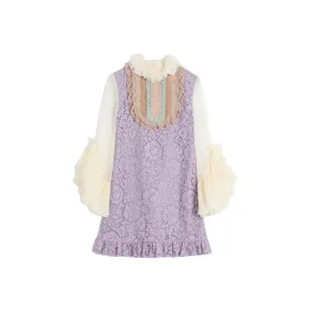 Valentino FW24 Long Sleeved Dresses Women's Purple
