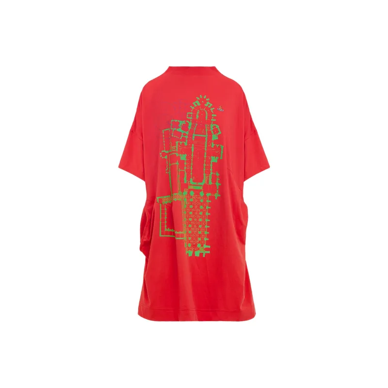 Vivienne Westwood Cathedral Drunken Tshirt Dress Short-Sleeved Dresses Women's Red-0