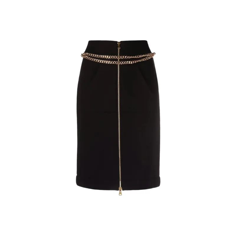 MOSCHINO Casual Long Skirts Women's Black-0