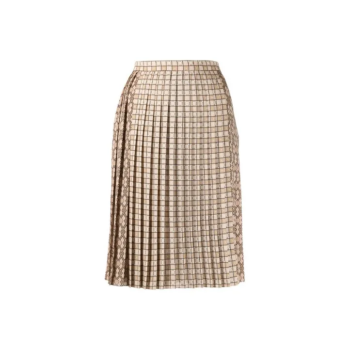 Burberry Casual Long Skirts Women's Khaki-0