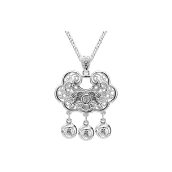 Shunqin Silver Building 999 Fine Silver Necklaces Women's