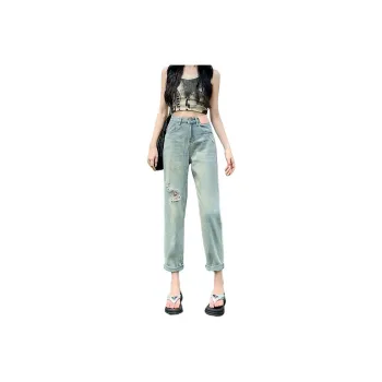 Flowers In Water Jeans Women's Light Blue