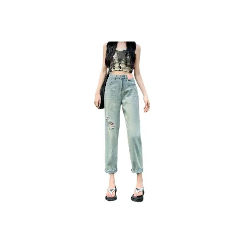 Flowers In Water Jeans Women's Light Blue