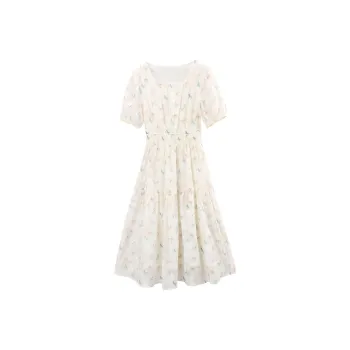 A Paradise For Awakening Short Sleeved Dress Women's Beige