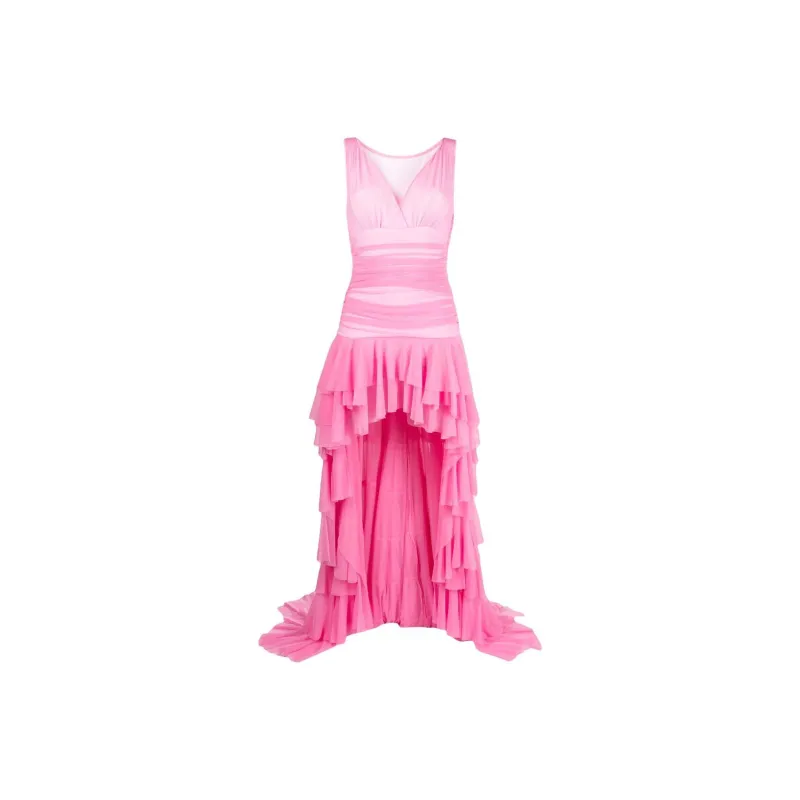 NORMA KAMALI Tara High-low Ruffled Dress-0