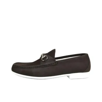 GUCCI Horsebit Loafers Men's Dark Brown