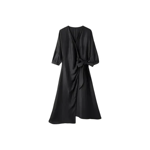 TKY SHOP 엘리건트 블랙 여성 긴팔 원피스