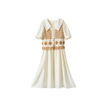 BANANA BABY Short Sleeved Dress Women's Coffee