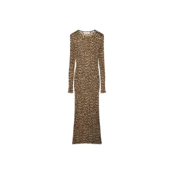 Blumarine Leopard print Knit Midi Dress