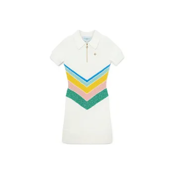 CASABLANCA FW24 Pre Fall Collection Short Sleeved Dress Women's White