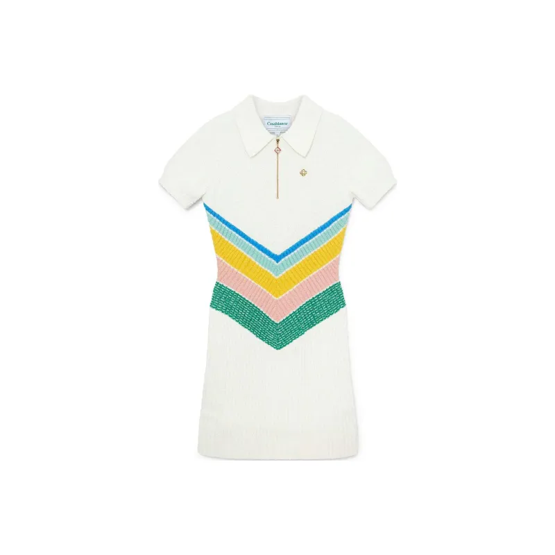 CASABLANCA FW24 Pre Fall Collection Short Sleeved Dress Women's White-0