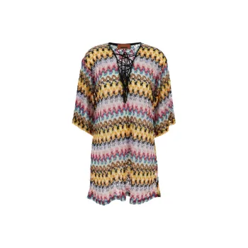 MISSONI Zigzag Lace Up Fastened Dress