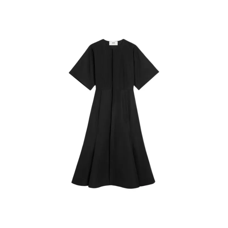 AMIPARIS Mid Sleeved Round Neck Midi Dress-0