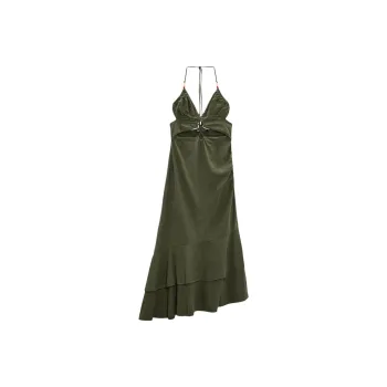 ZARA Slip Dresses Women's Khaki