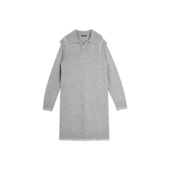 ELLE Long Sleeved Dresses Women's Light Gray