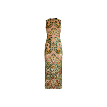 ETRO Patterned-Jacquard Crewneck Sleeveless Dress