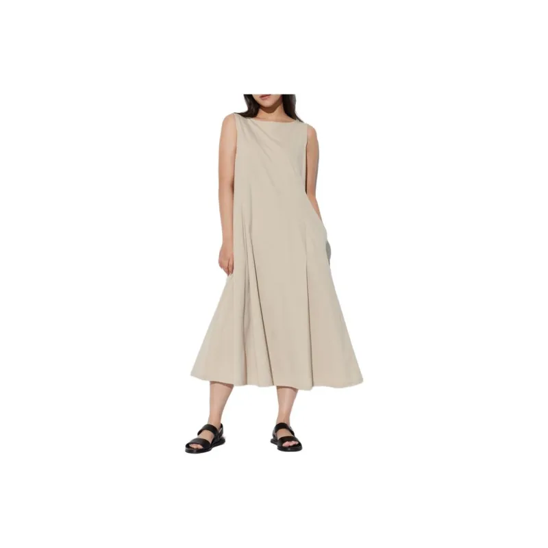 UNIQLO Sleeveless Dress Women's Beige-0