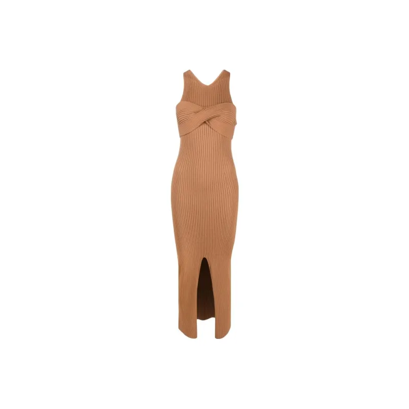 NANUSHKA Twist-detail Ribbed-knit Dress-0
