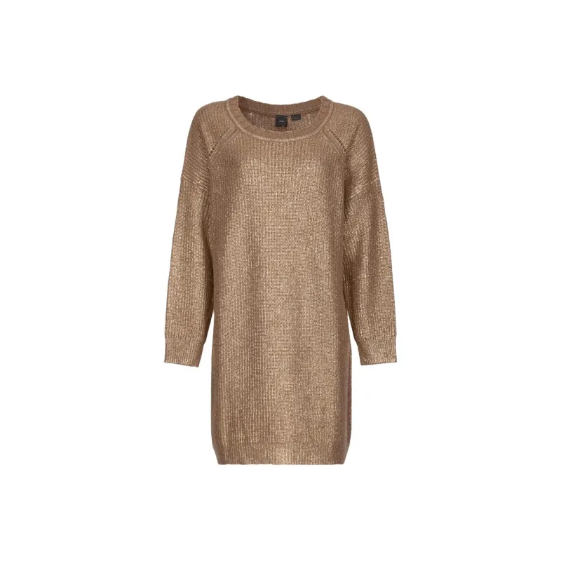 PINKO Abito In Maglia Metallizzata Long Sleeved Dress Women's Gold-0
