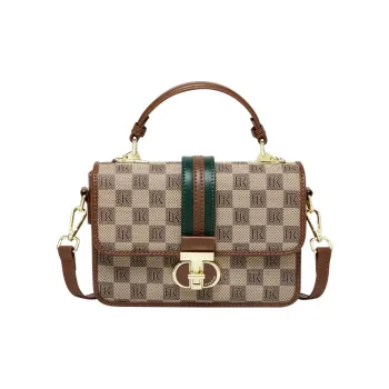 Narandu PVC With Synthetic Leather Handbag Small Size Women's Khaki