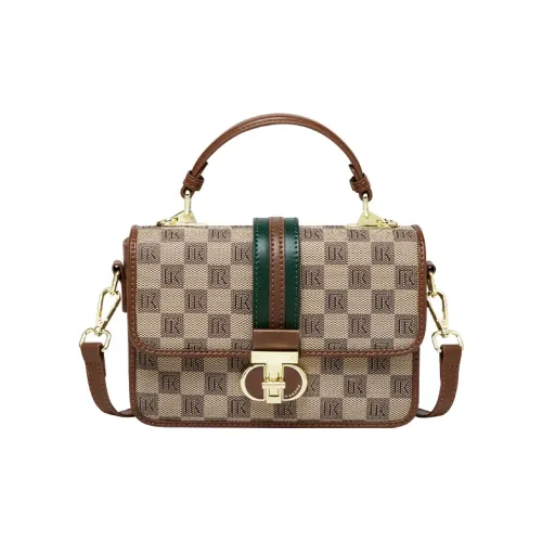 Narandu PVC With Synthetic Leather Handbag Small Size Women's Khaki