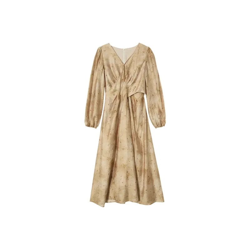 WESTLINK Long Sleeved Dress Women's Apricot-0