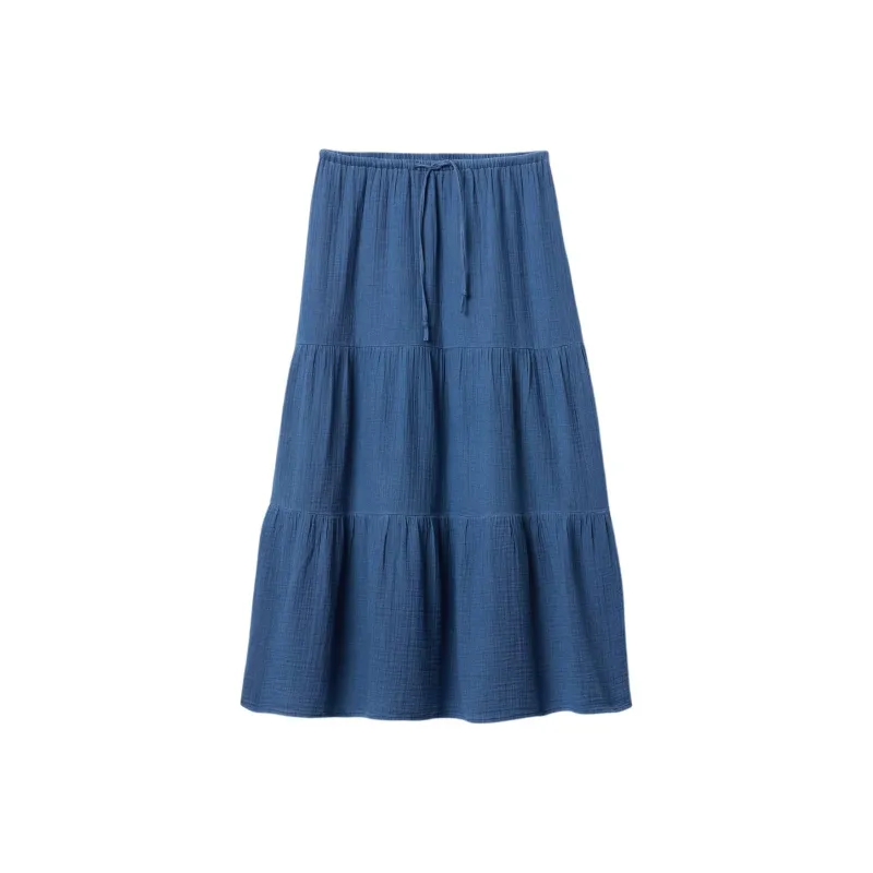 GAP SS25 Denim Long Skirt Women's Blue-0