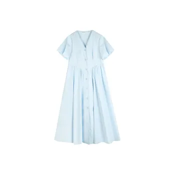 BLUEerror Short Sleeved Dress Women's Baby Blue