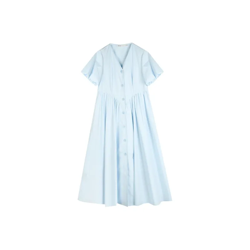 BLUEerror Short Sleeved Dress Women's Baby Blue-0