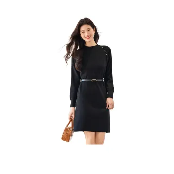 CARBAMMI Long Sleeved Dresses Women's Black