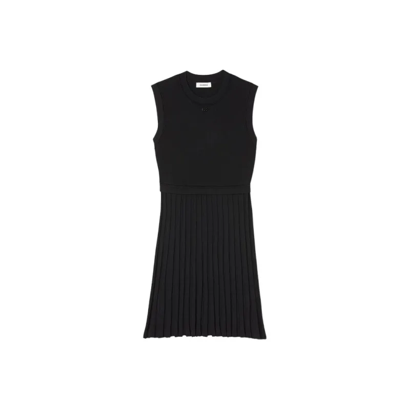 Sandro Ribbed Sleeveless Minidress-0