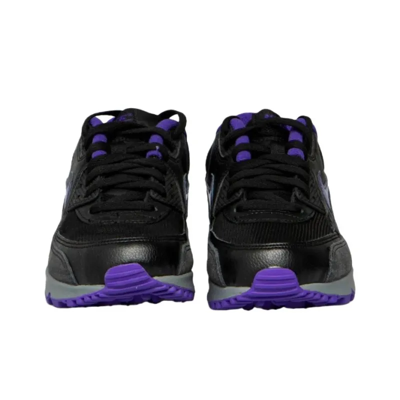 Nike Air Max 90 Anti Slip Wear Resistant Low Top Casual Running Shoes Women's Black Purple-2