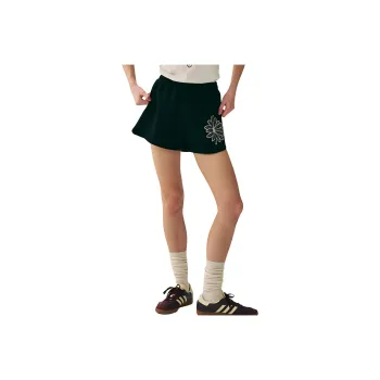 MARDI MERCREDI SS25 MINI SWEAT SHORTS FLOWER_BLACK WHITE Casual Shorts Korean Style Women's Black White
