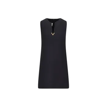 Valentino Logo Plaque Sleeveless Dress