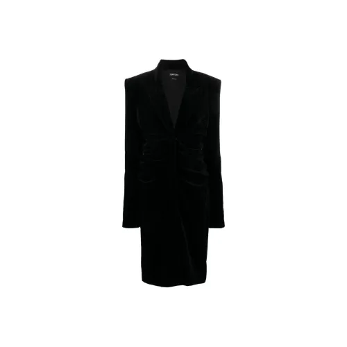 TOM FORD Plunging V neck Velvet Midi Dress