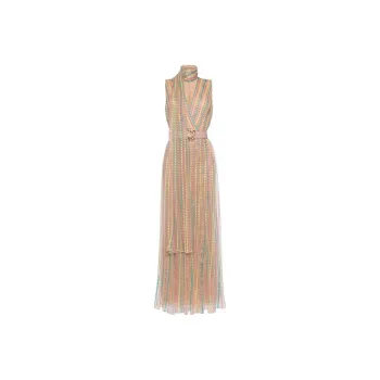 ELIE SAAB Dot-embroidered Tulle Maxi Dress