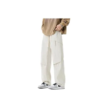 Warrior Huichao Riding The Wind Collection Cargo Pants Unisex Beige Apricot