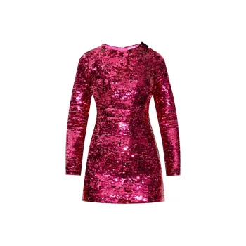Vetements Sequin Embellished Long Sleeved Dress