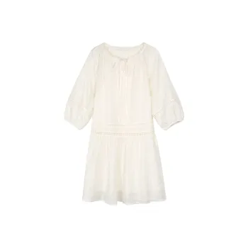 3COLOUR Long-Sleeved Dresses Women's Milk White