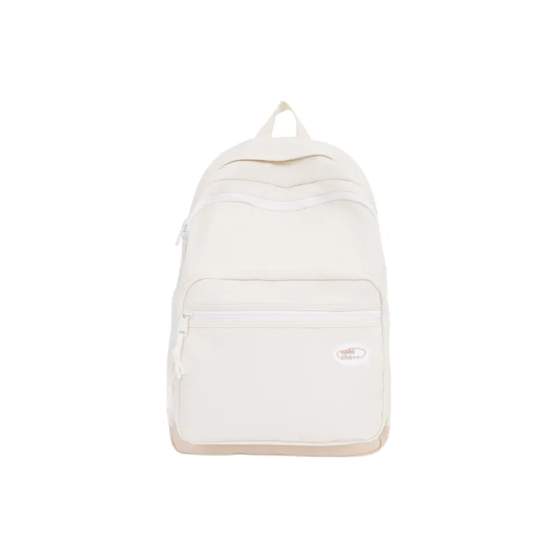 Yalu Nylon Fabric Backpack Regular Unisex Black/White/Blue/Pink/Custard-7