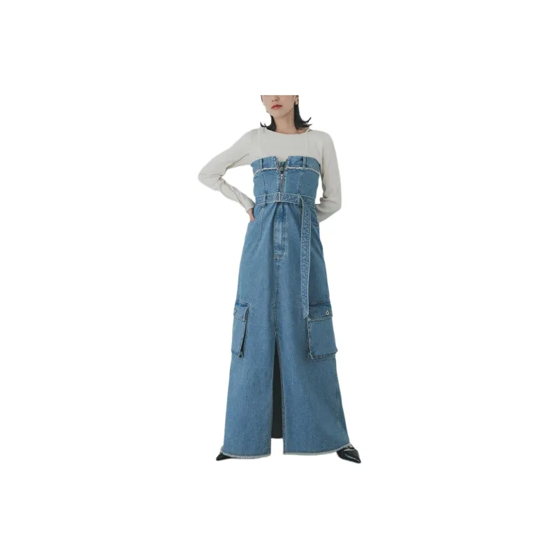 PUBLIC TOKYO Sleeveless Dress Women's Blue-0