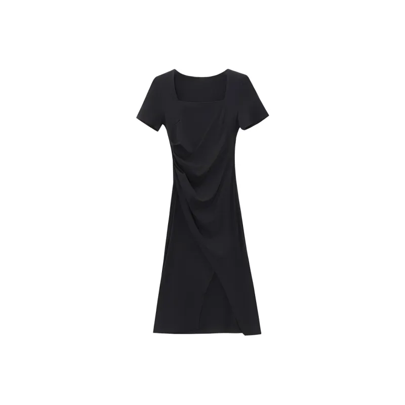 AHDO Short Sleeved Dress Women's Black-0