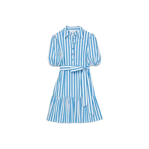 Kate Spade Striped Ruffled Shirt Dress