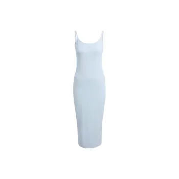 Adidas Sportswear ALL SZN RIB FITTED MIDI DRESS Slip Dresses Women's Blue