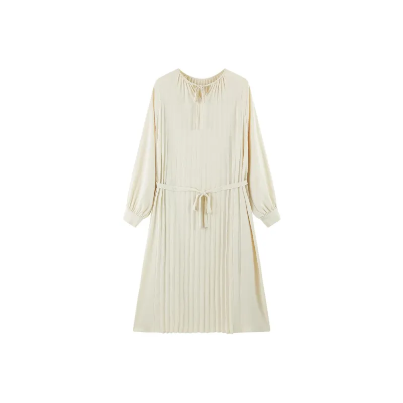 【dme】 Long Sleeved Dresses Women's Beige-0