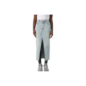 BALMAIN Denim Midi Skirt