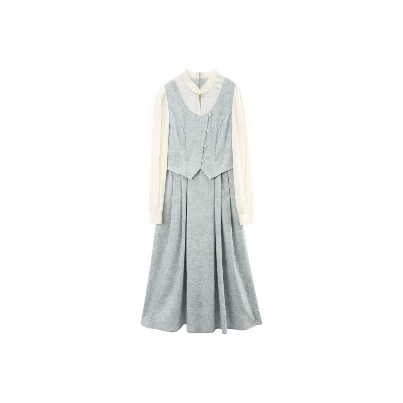A Paradise For Awakening Long Sleeved Dress Women's Blue-0