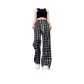 Extended Length Black Plaid Pants Length