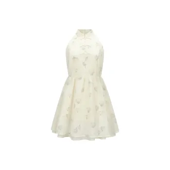 LEDIN Sleeveless Dress Women's Yellow Print